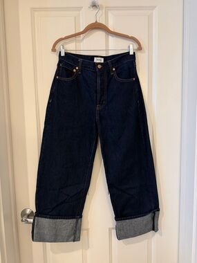 pistola Ryder petite Dark Blue Boyfriend Wide-Leg crop Jeans